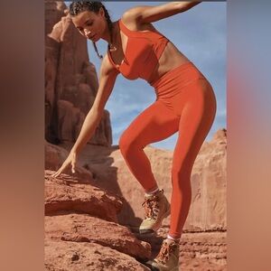 NWT $70 Free People FP  Movement XS Free Throw Leggings Ripe Persimmon NEW